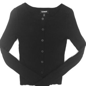 Black Express top with buttons down middle